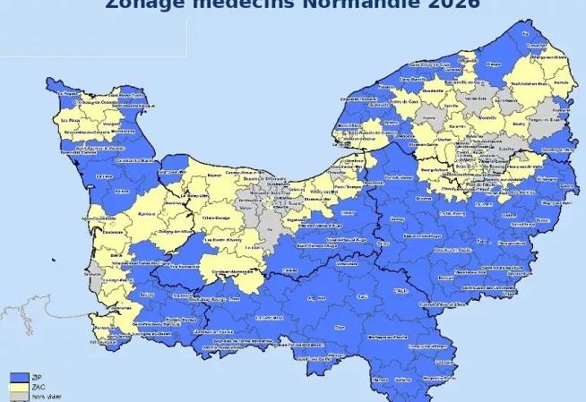 Cartographie du zonage médecin 2026 