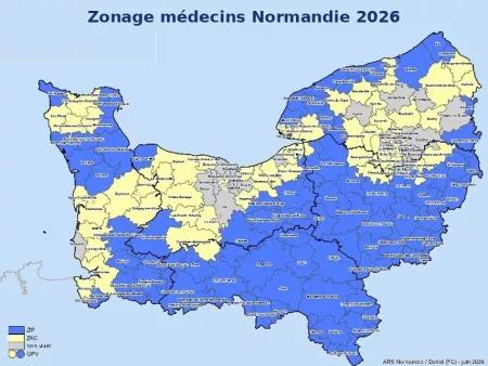  Cartographie du zonage médecin 2026 Légende